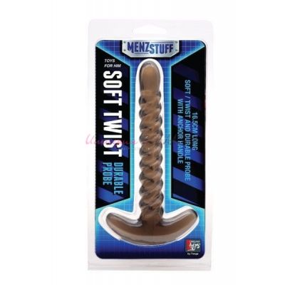 Анальная втулка soft twist durable probe smoke черного цвета
