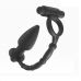 Анальный виброплаг в сцепке с эрекционным кольцом черного цвета Анальный виброплаг в сцепке с эрекционным кольцом черного цвета