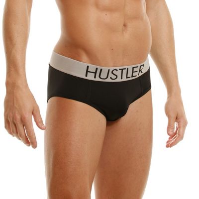 Черные брифы Hustler из мягкой и удобной микрофибры на широкой резинке
